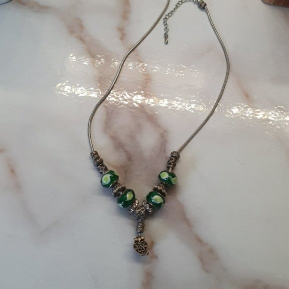 Long stone pendant Necklace jewellery  neckpiece turqoise - Picture 2 of 4